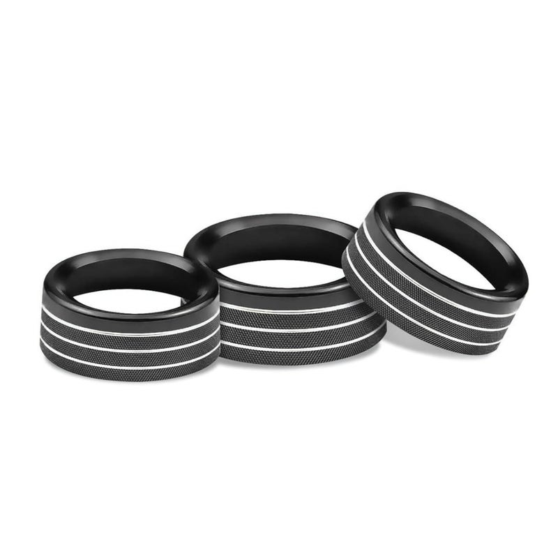 AuTK Aluminum Alloy HVAC Knob & Button Covers Kit fit for Dodge Challenger & Charger 2015-2024, fit for Chrysler 300/300S 2015-2024, fit for Ram 1500/2500/3500 2013-2014 & 2016 (5Pcs Black) - Image 1